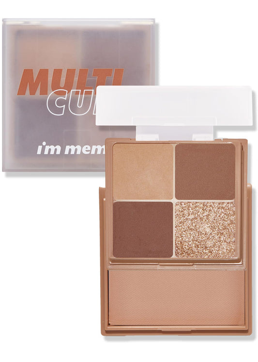 I'M MEME Mini 2-in-1 Palette - Multi Cube | Portable, Versatile, 4 Eye-shadows and 1 Blush, 07 Deep Chocolate mousse, 0.27 Oz