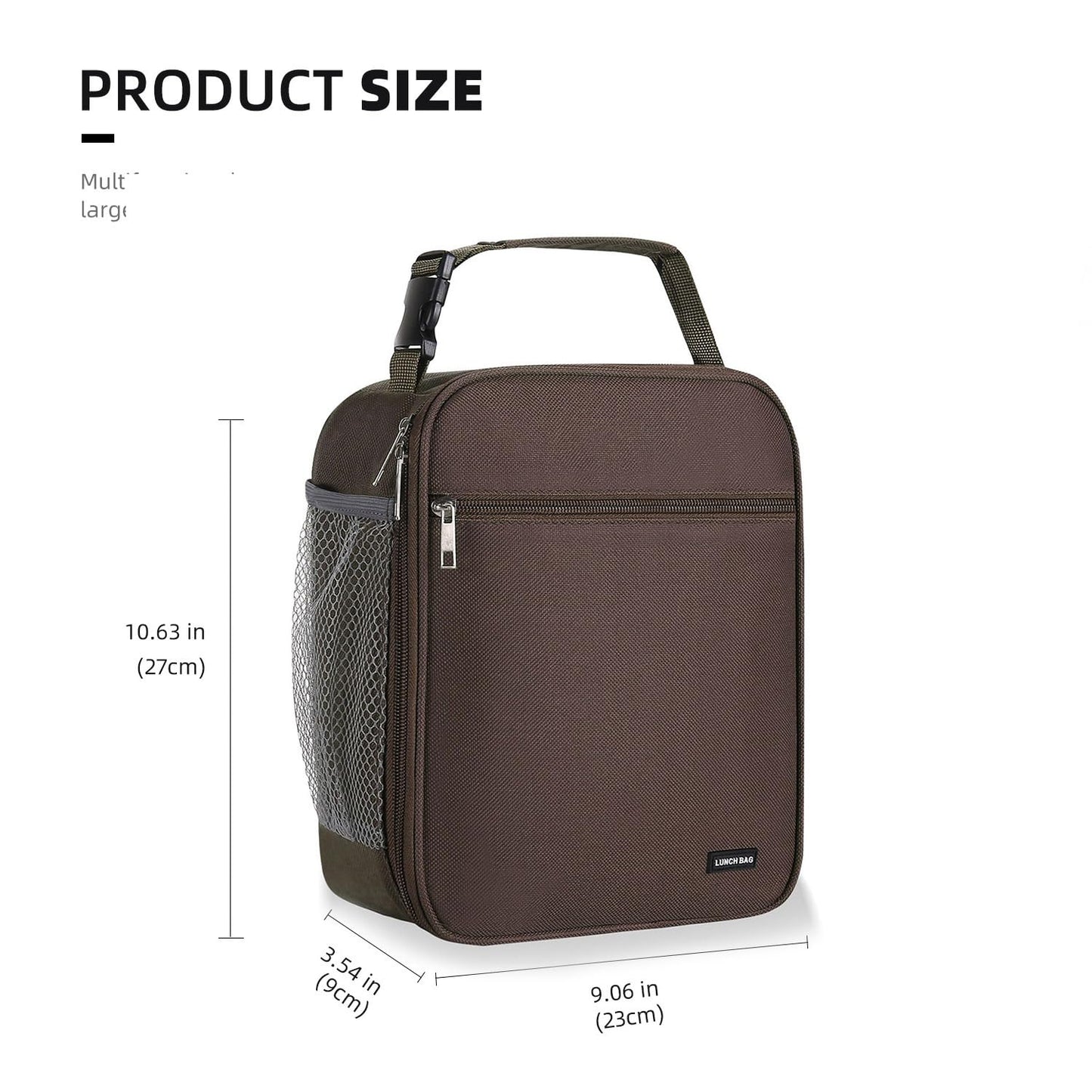 AYEANY Lunch box Lunch bag for men women Lunchbox Lunch bags Insulated Lunch bag Lunch box cooler (Brown)