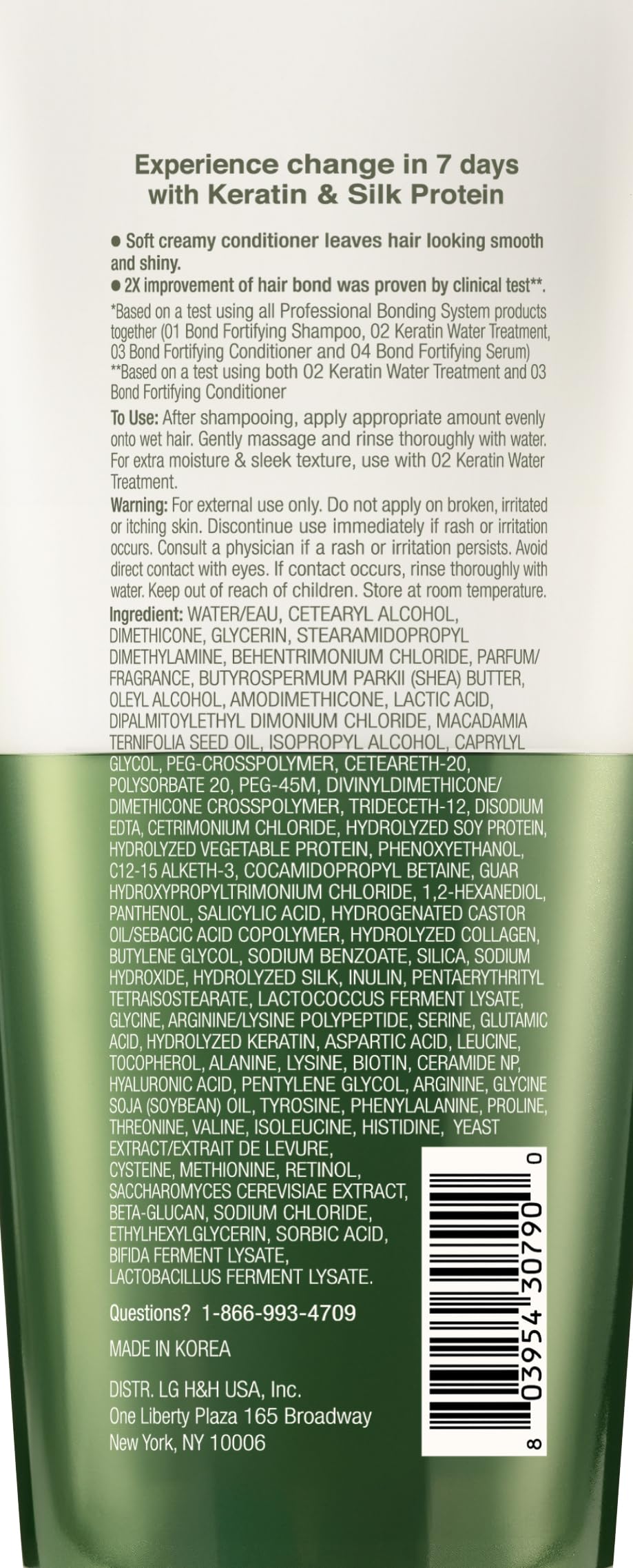 Dr. Groot Bond Fortifying Conditioner, With Keratin and Silk Protein, Clinically Proven to Repair and Thicken Dry, Thin or Damaged Hair, Kbeauty, Korean Hair Care Professional Bonding System