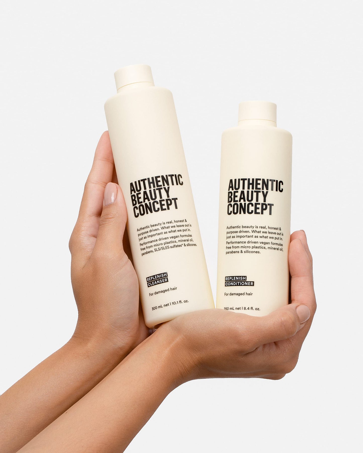 Authentic Beauty Concept Replenish Cleanser | Nourishing & Cleansing Shampoo for Damaged Hair | Strengthens Hair Fiber | Vegan & Cruelty-free | Silicone-free | 10.1 fl. oz.