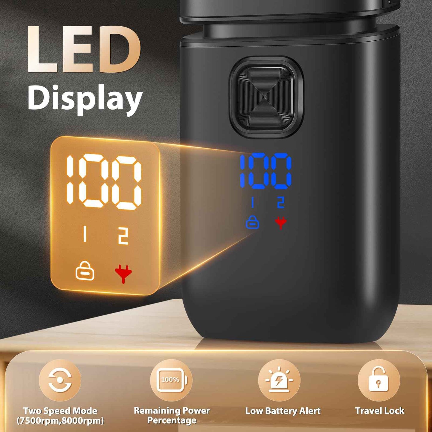 Haosens Electric Foil Razor for Men, Electric Shavers with Pop-Up Trimmer Rechargeable - 2-Speed Adjustable, Travel Lock, 120 Mins Runtime, Double Floating Blades for Men's Face Close Shaving (Black)