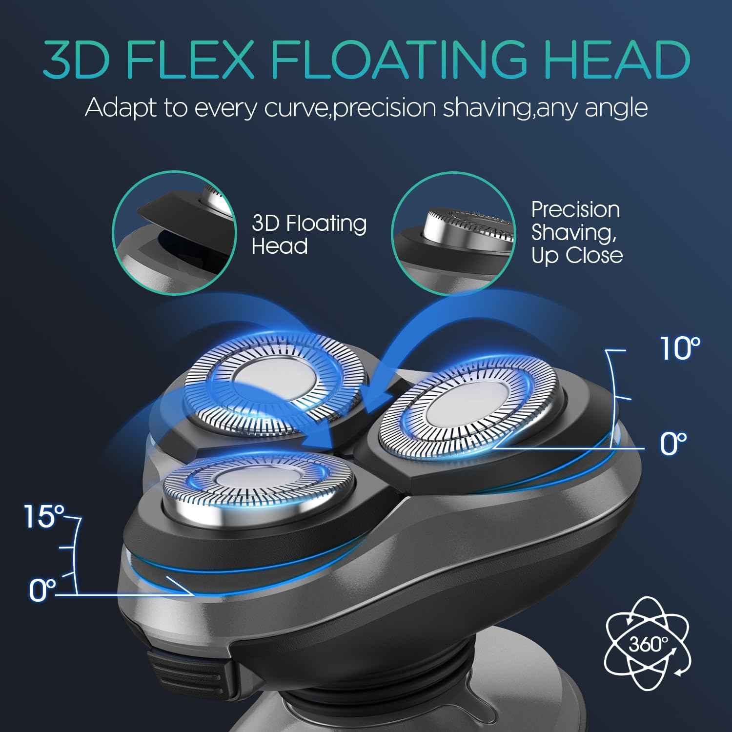 VOYOR Electric Razor for Men Cordless Shavers for Shaving with face sideburn Nose Ear Hair Rechargeable Wet Dry Waterproof TX410 New (New Version-Grey)