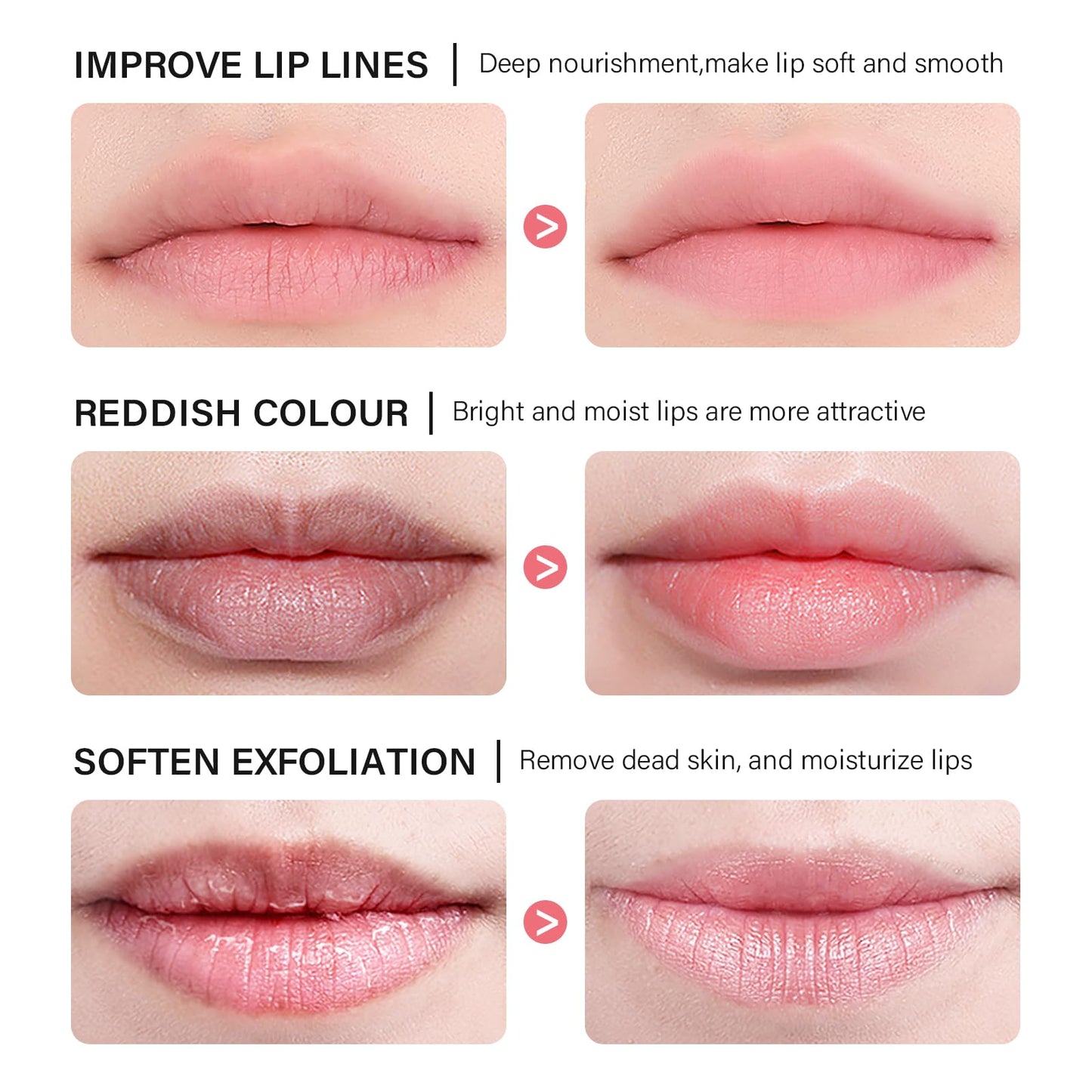 Hydrating Lip Sleeping Mask - Day and Night Repair Lip Balm for Chapped Dry Lips - Reduce Lip Lines, Enhance Lip Color, Hydrate & Plump Lips Care Lip Mask (Peach)