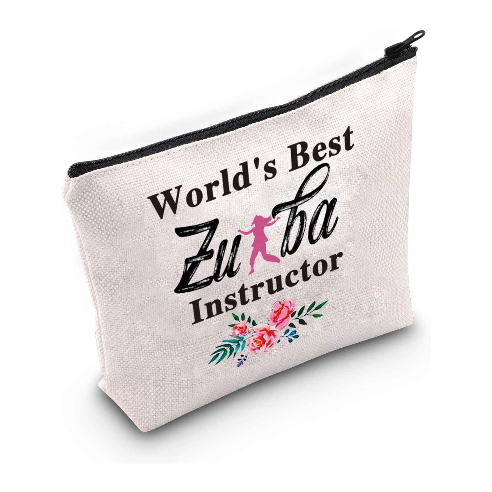 PXTIDY World's Best Zumba Instructor Makeup Bag Zumba Teacher Gift Zumba Dance Teacher Appreciation Gifts Cosmetic Bag (Best Zumba)
