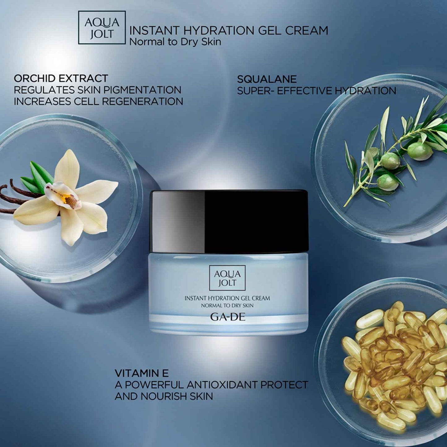 GA-DE Aqua Jolt Vitalizing Gel Day Cream - Ultra-Hydrating, Anti Aging - for Smoother, Firmer Skin