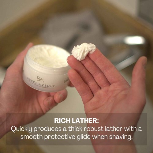 Burke Avenue Moisturizing Shave Cream – Protects Skin from Irritation & Razor Burn | Hydrating Rich Lather | Sensitive Skin Approved