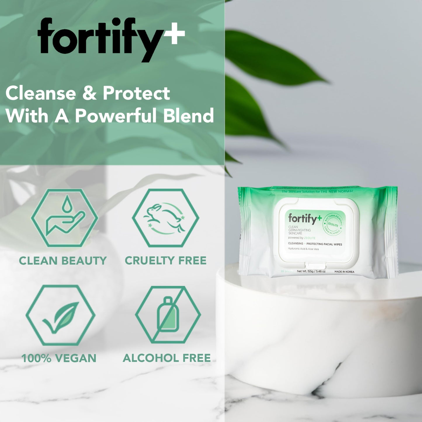 Fortify Natural Germ-Fighting Skincare Value Bundle - Facial Wipes - Skin Protecting + Cleansing | Helps Protect, Hydrate & Refresh skin | Clean Beauty | Made in Korea - 11 Pack | 330 Count