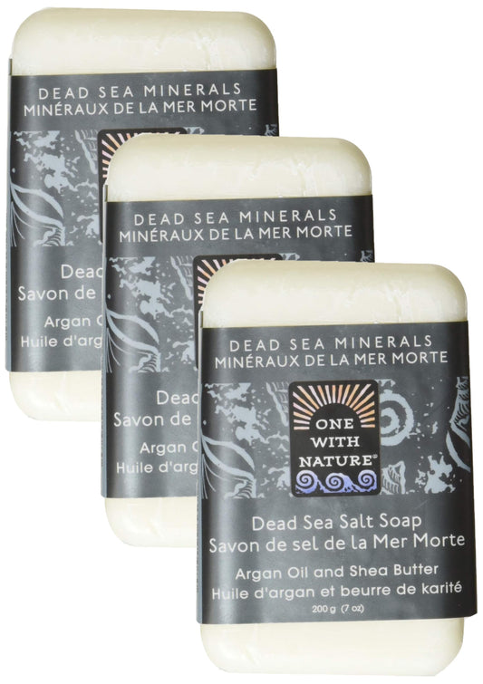 One With Nature Dead Sea Mineral Salt Soap, 7 Oz (Pack of 3)