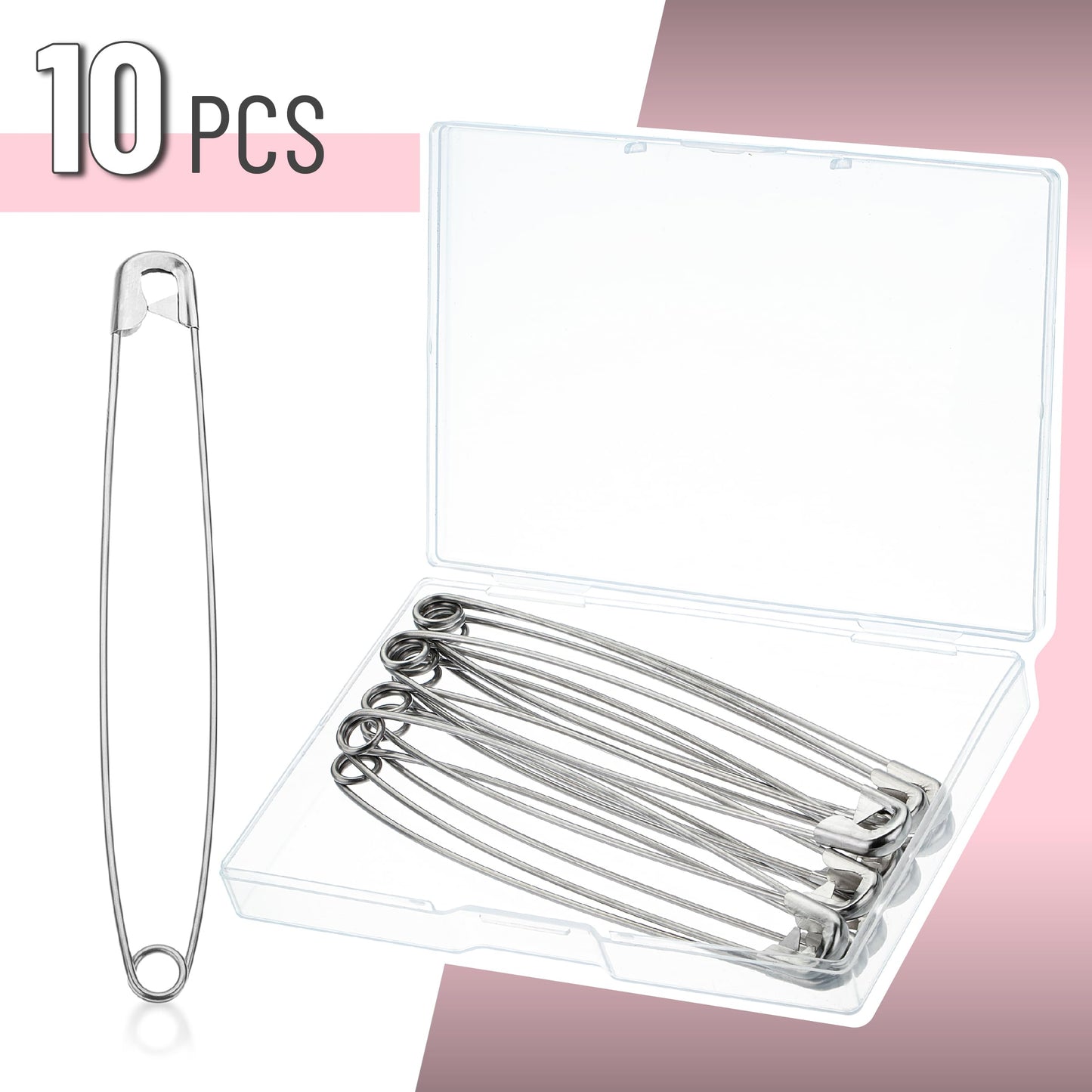 Mr. Pen- Safety Pins, 5 Inch, 10 Pack, Silver, Safety Pin, Safety Pins for Clothes, Extra Large Safety Pins Heavy Duty, Giant Safety Pin, Large Safety Pin, Oversized Safety Pins