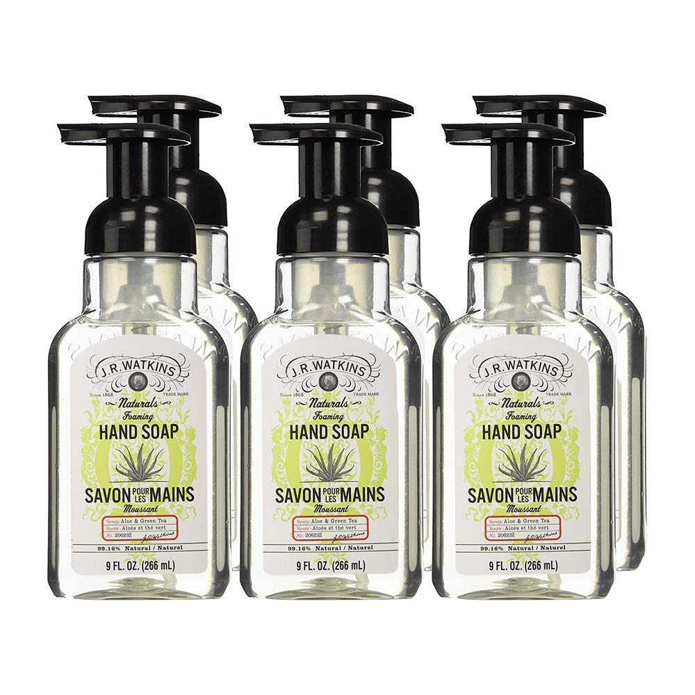 J.R. Watkins Hand Soap - Foaming - Aloe Green Tea - 9 Ounce - Case of 6