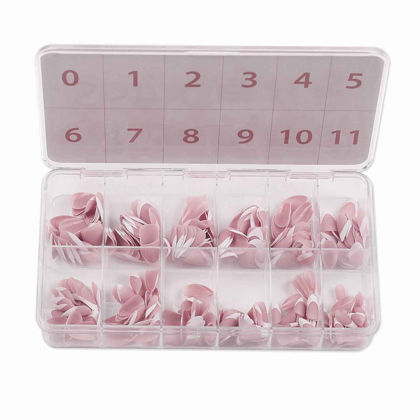 Allkem Soft Gel Nail Tips - Extra Short French Stiletto Nail Extensions Kit - 12 Sizes Long Full Cover Nails - Neutrals - Chic (360 Pieces)