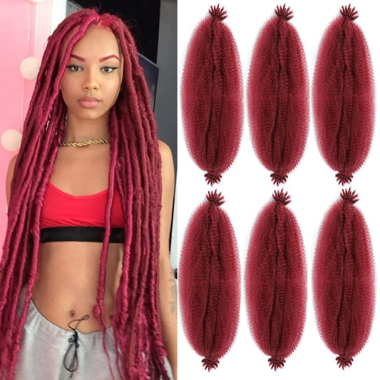 Springy Twist Hair 24Inch Afro Twist Hair 6Packs Springy Afro Twist Hair Crochet Braiding Hair (24 Inch (Pack of 6), BUG)