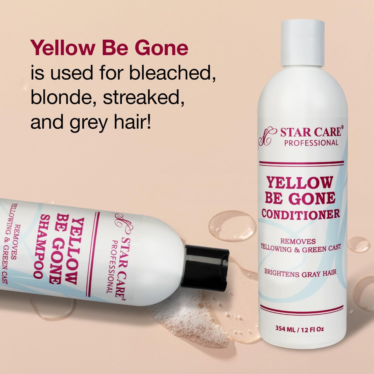 Star Care Yellow Be Gone Shampoo & Conditioner 12oz/354ml