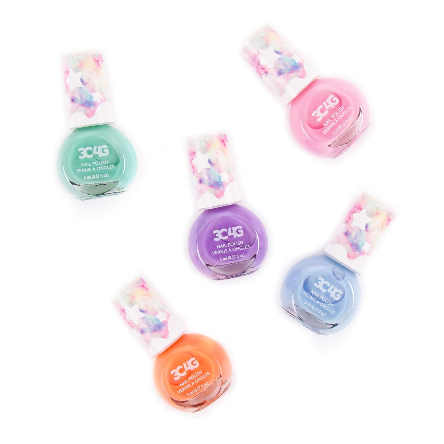 3C4G Pastel Dreams Nail Polish - Nail Polish Set for Girls & Teens - Includes 5 Colors - Non-Toxic Nail Polish Kit for Kids Ages 8+ by Make It Real