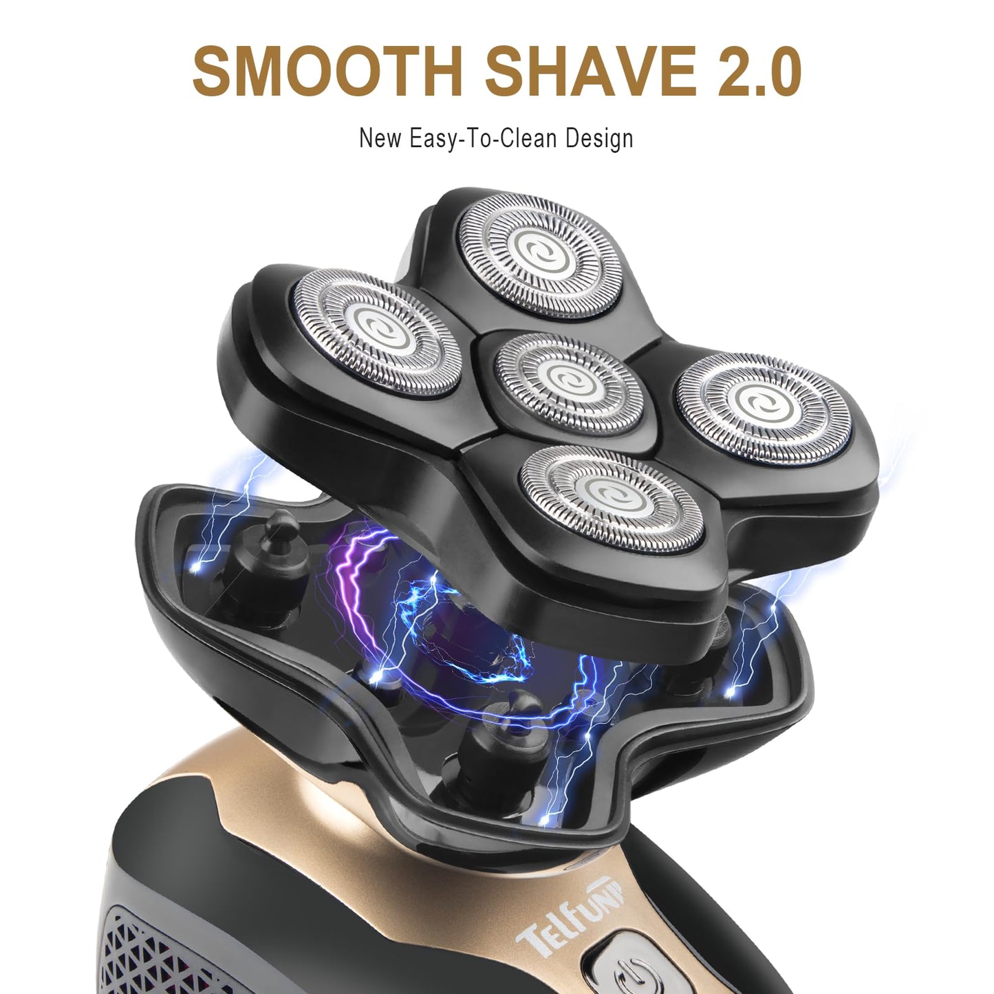 Upgrade Magnetic Head Shavers for Bald Men, Cordless & Comfort 5-in-1 Electric Razor - IPX7 Waterproof Wet/Dry Mens Grooming Kit - Easy Use Palm Shaver for a Smooth Bald Shave