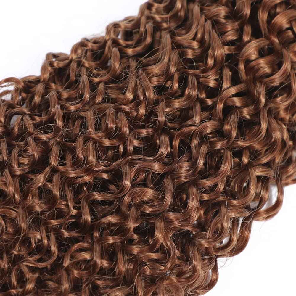 34 Inch Color 33 Copper Red Bundles Reddish Brown Kinky Curly Human Hair Bundle Unprocessed Peruvian Virgin Hair Bundle Brown Curly Wave Bundles for Women