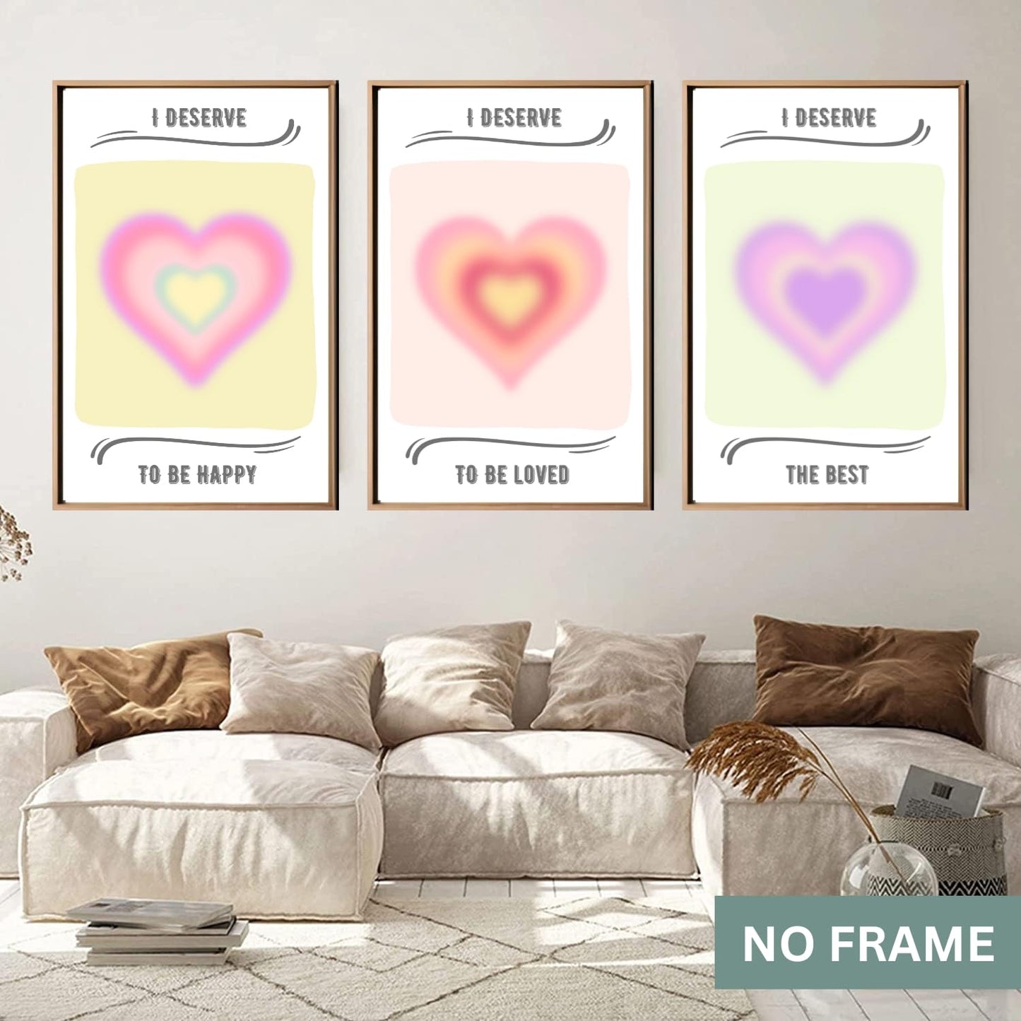 Self Love Poster, Energy Aura Poster Set, Daily Positive Affirmations Gradient Aura Art Prints 3 Piece Wall Art for Altar & Apartment Decor - 11x17in LAMINATED - No Frame…