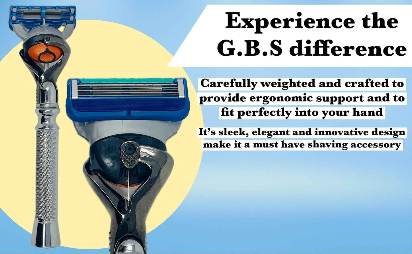 Flex Ball Handle Shaving Razor – All Chrome Long Handle Razor with Flex Pivot Technology & Diamond Knurled Grip for Men’s Precision Shaving