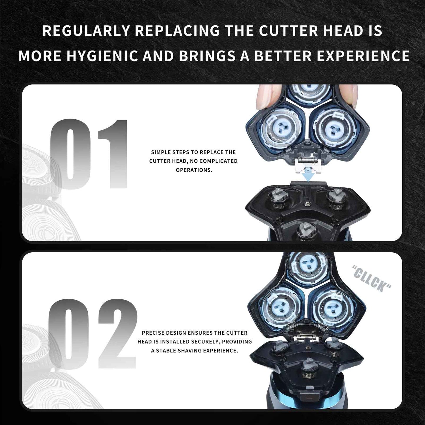 SH71/50 Shaving Heads Compatible with Phili*s Shavers Series S5000 (S5XXX),S7000 (S7XXX) for SH60/70 and SH70/70 (Black)