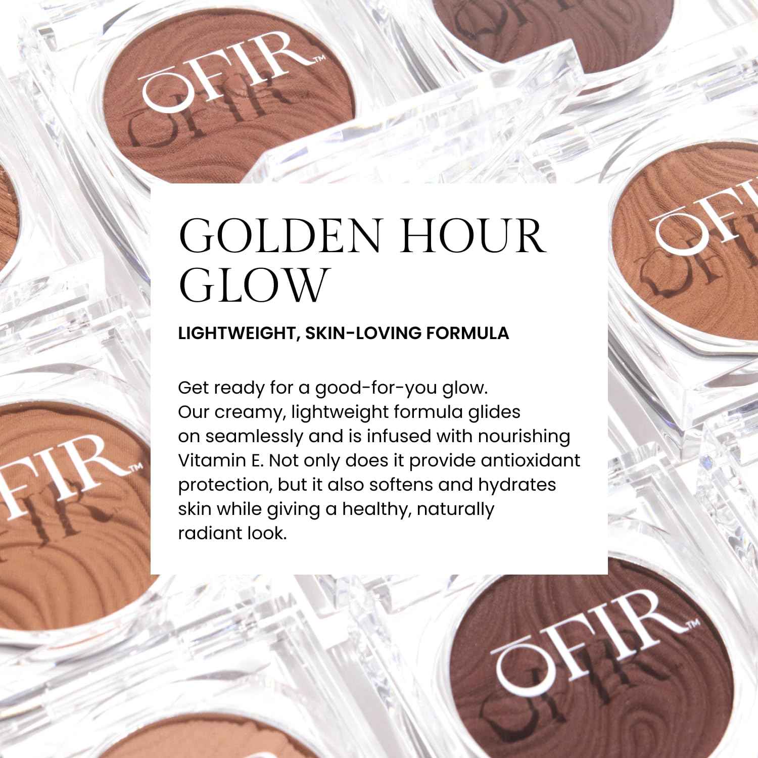 OFIR Geo Sculpt Blendable Cream Bronzer | Buildable Radiant Finish with Vitamin E | Vegan & Cruelty Free Makeup Bronzer | Sun Kissed Glow Compact For Sculpting Cheekbones |Bluff - Light Brown, 0.24 oz
