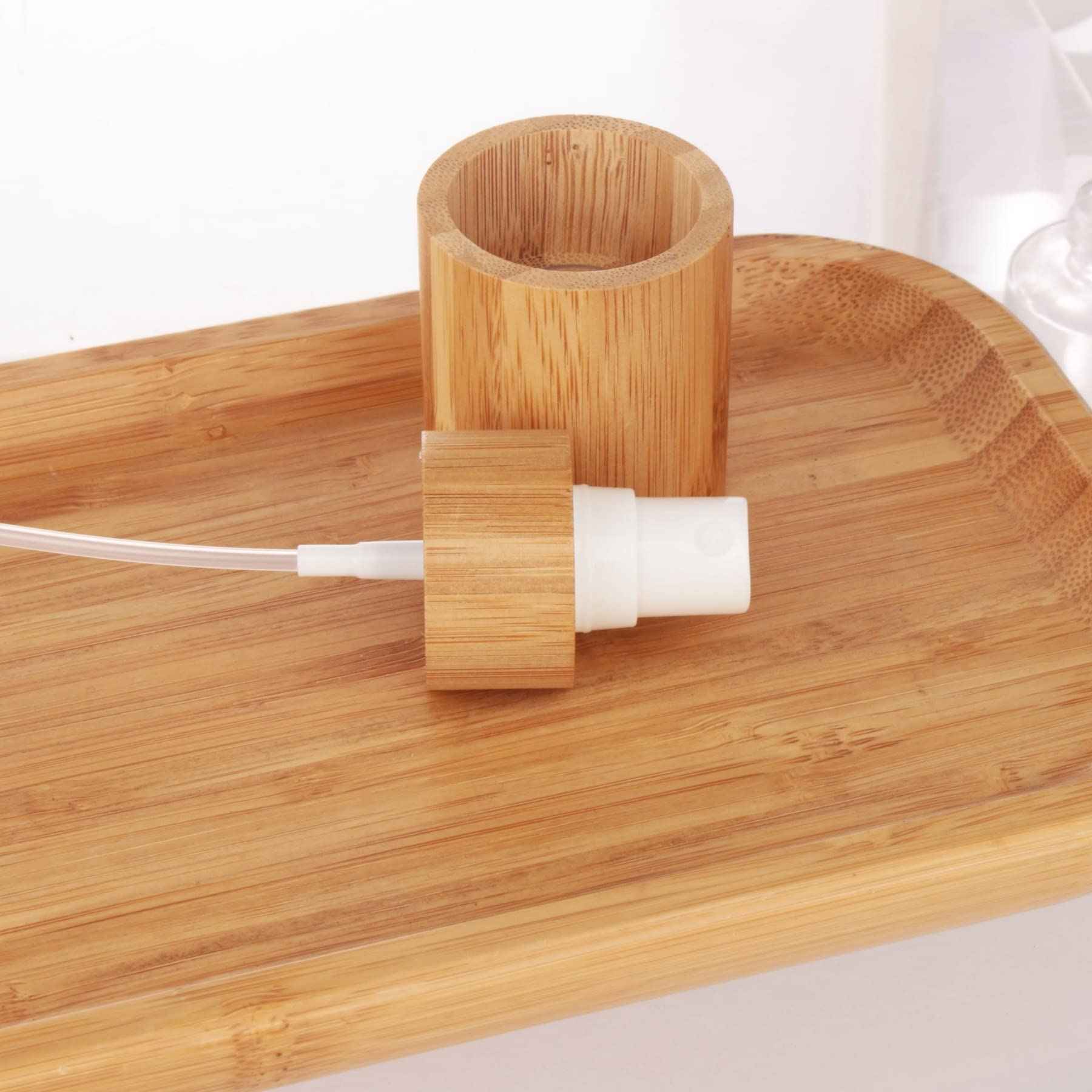 COSIDEA 12 pcs Empty 4oz /120ml bamboo lid clear glass spray bottle with fine mist despenser head for liquid perfume toiletries containers, toner bottles