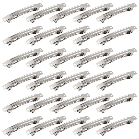 AUEAR, French Barrette Iron Rectangle Hair Clips for DIY Clip Craft Bows (50 Pack, 3 Inch 80mm)