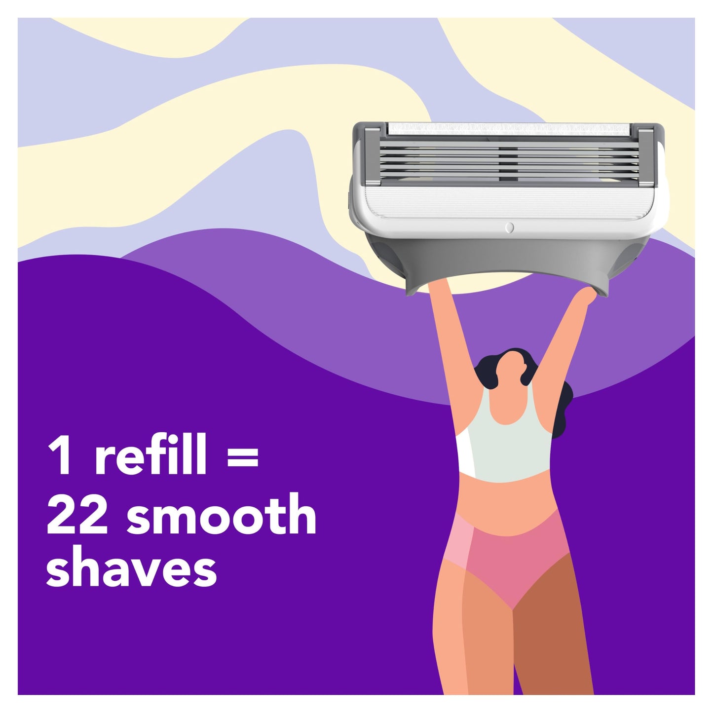 joy Womens Razor Blade Refills, 12 Count, Purple, Lubrastrip to Help Avoid Skin Irritation