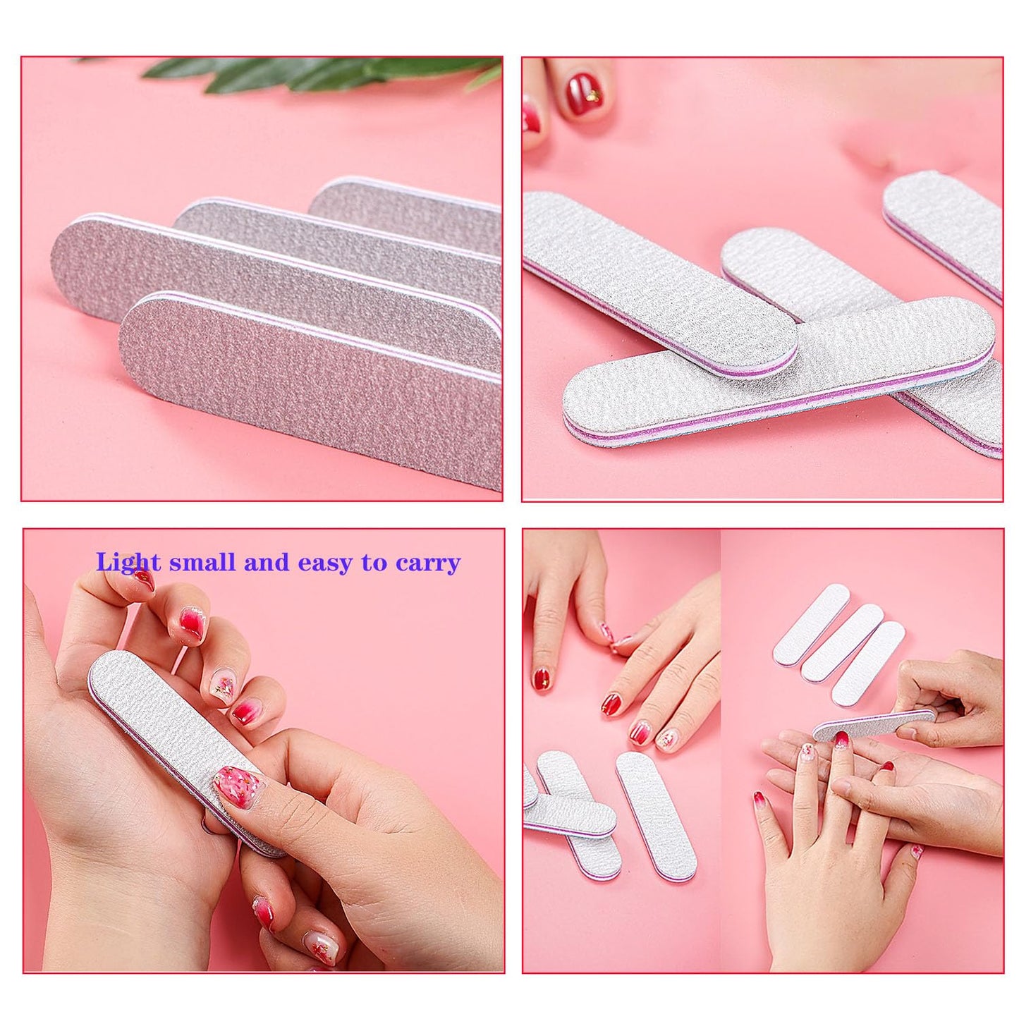 100 Packs 100/180 Grits Mini Nail Files and Buffers Double Sided Emery Boards Manicure Tool for Acrylic Nails, Nail Care