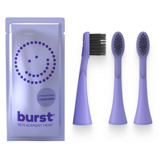 BURST Genuine Replacement Heads for Original Sonic Electric Toothbrush (Lavender/3 Pack) | Ultra Soft Bristles for A Clean Deep | Stain & Plaque Removal