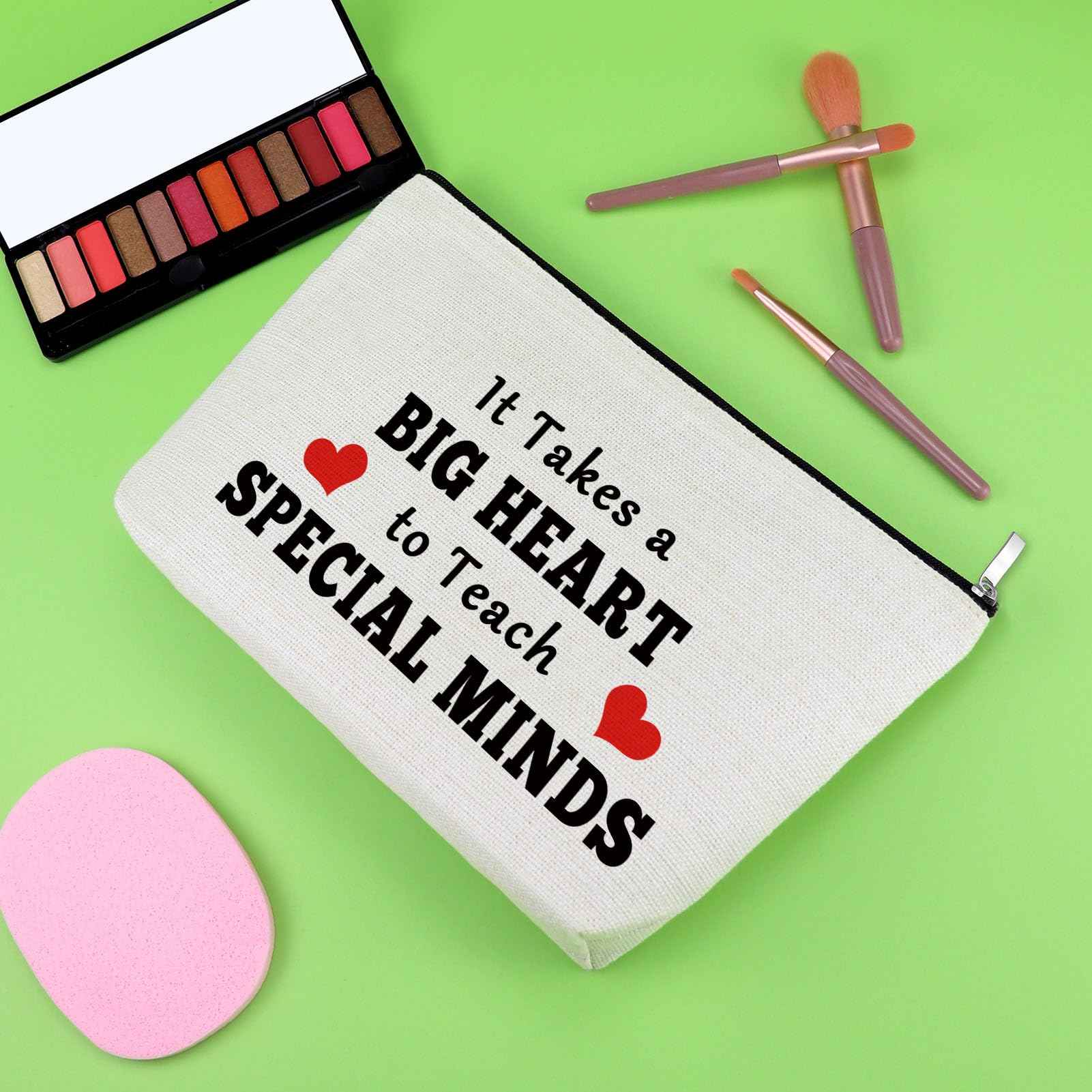 Gevody Special Ed Teacher Appreciation Gifts Special Education Cosmetic Bag Thank You Gifts for Asl Disabler Sped Autism Teacher Coworker Makeup Bag Teaching Cosmetic Pouch Christmas Birthday Present