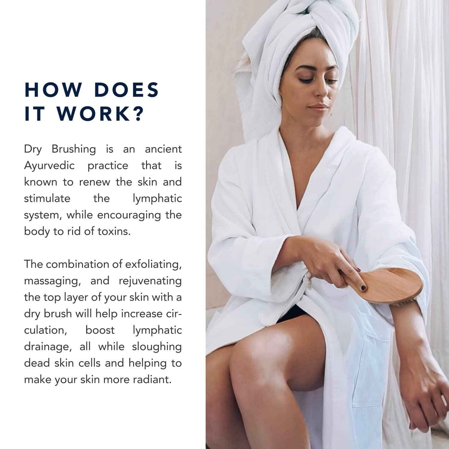 Dry Brush - Sustainable Bamboo Body Scrub Brush with Travel Bag and How-to Dry Brush Guide for Skin Care, Great Gift for Self Care, Exfoliating, Cellulite, Dry Skin - Conscious Coconut