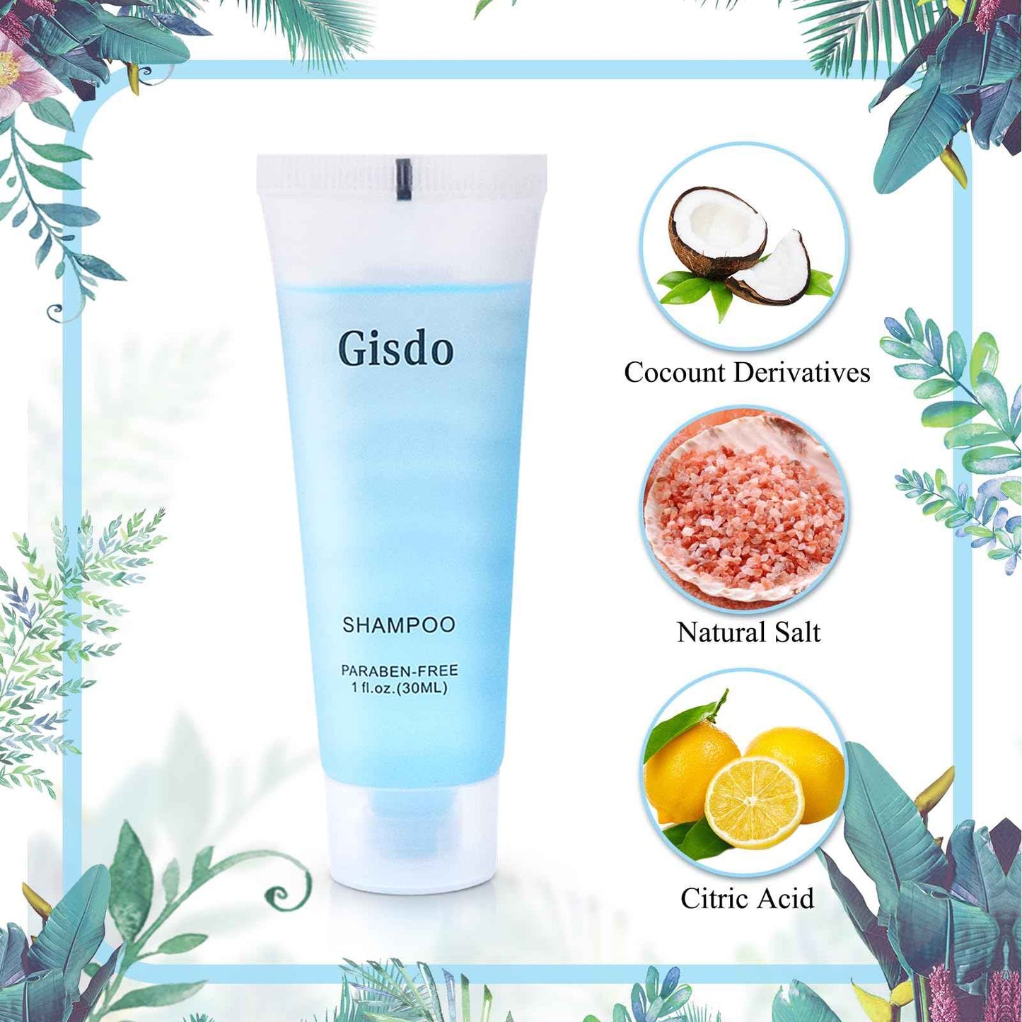 Gisdo 200 Pack Travel Size Shampoo Bulk, 30mL, 1 oz Hotel Shampoo Supplies for Guests, AirBnB Essentials, Travel Size Toiletries Bulk