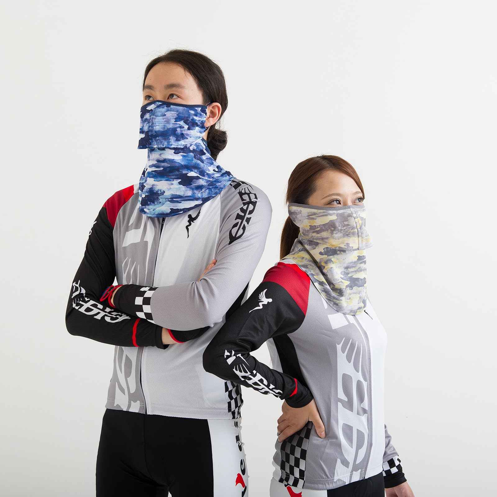 YAKeNU UV CUT MASK UV Sun Protection Mask for Face & Neck, Yake-nu Fit (575 Blue & Navy Camouflage)