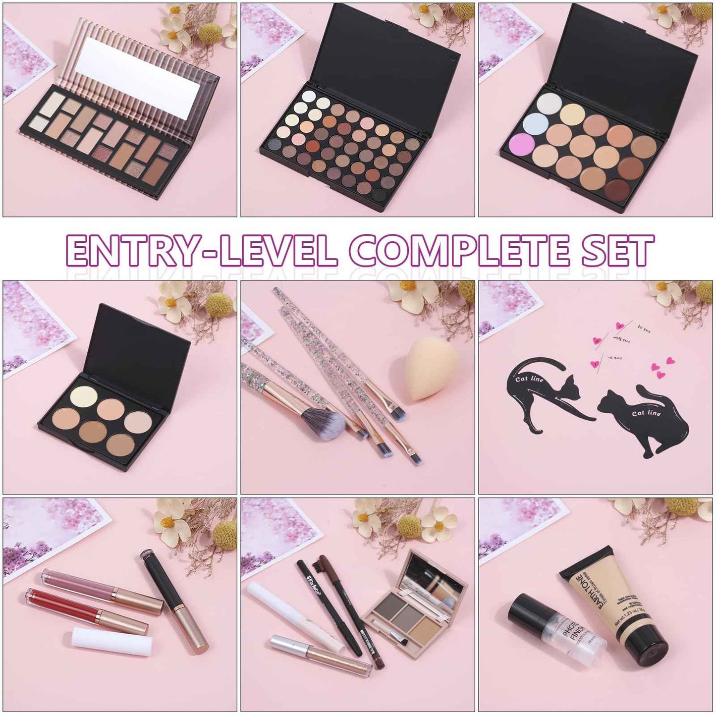 Travel Makeup Kit, Makeup Set For Teen Girls, Make up Gift Set For Women with Makeup Box, Eyeshadow Palettes, Foundation, Concealer, brushes set (Colors 40)