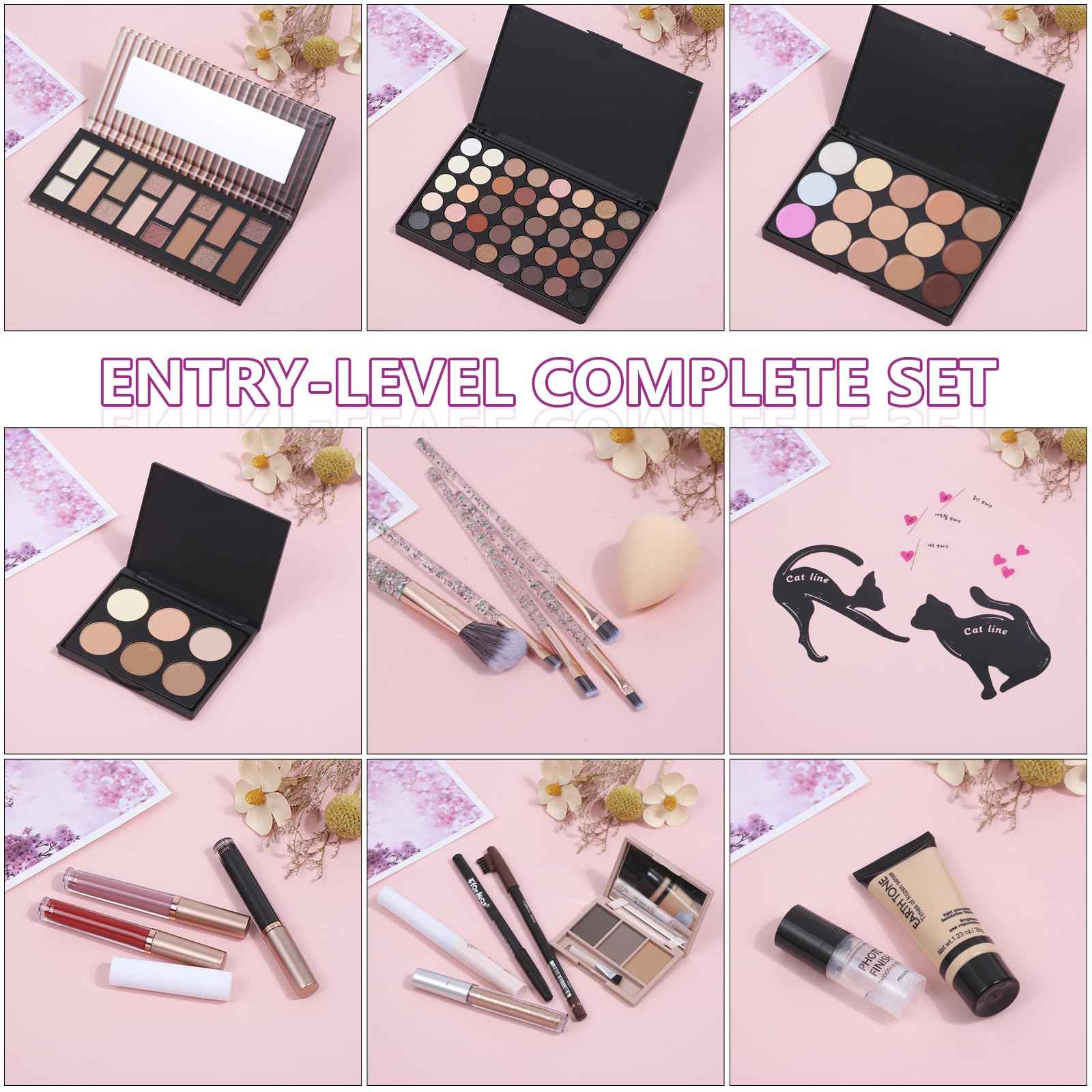 Travel Makeup Kit, Makeup Set For Teen Girls, Make up Gift Set For Women with Makeup Box, Eyeshadow Palettes, Foundation, Concealer, brushes set (Colors 40)