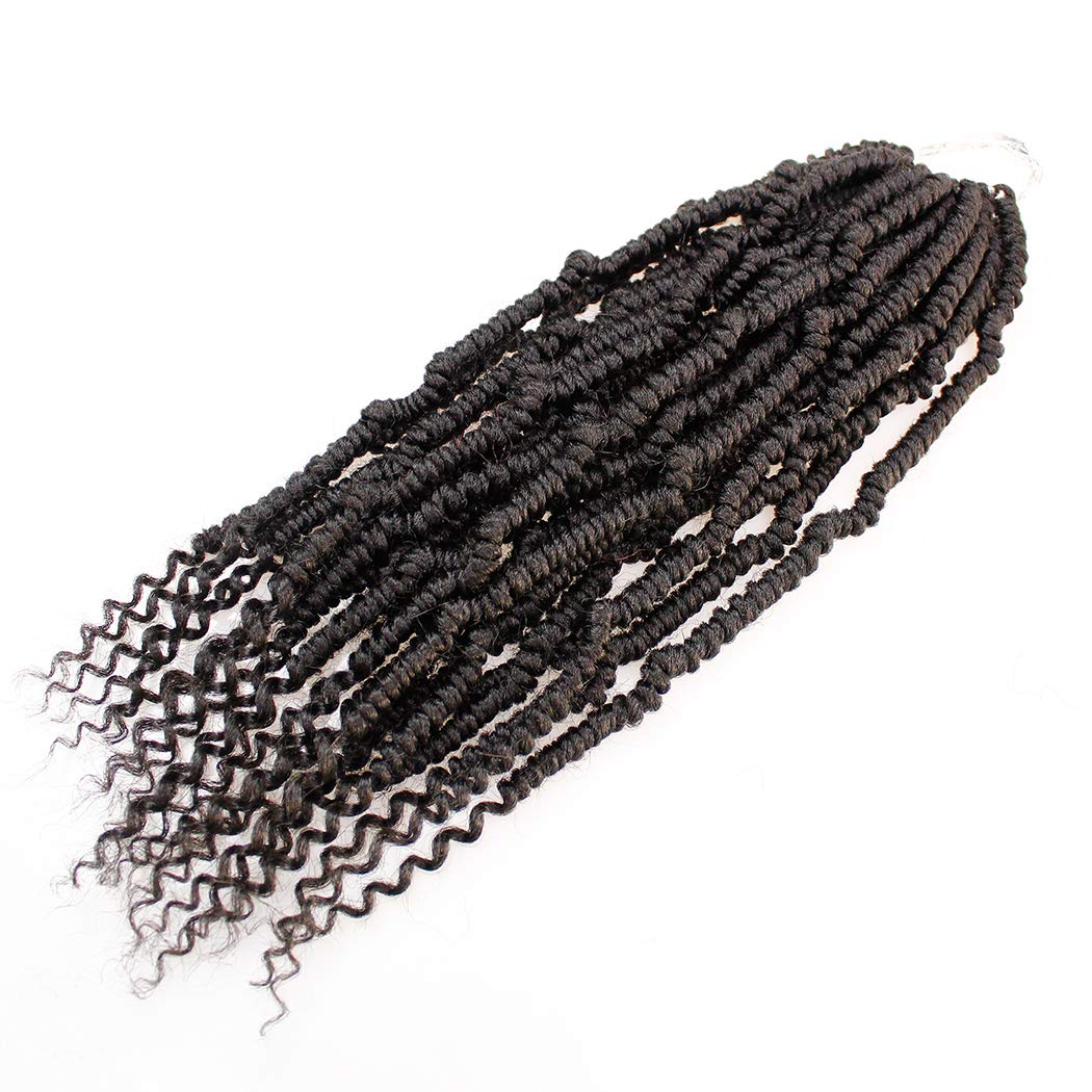 Bomb Twist Crochet Hair 14 Inch 6 Packs Mini Passion Twist Crochet Hair for Black Women Pre-looped Spring Twist Crochet Braids Nubian Twist Synthetic Hair Extension (1B#)