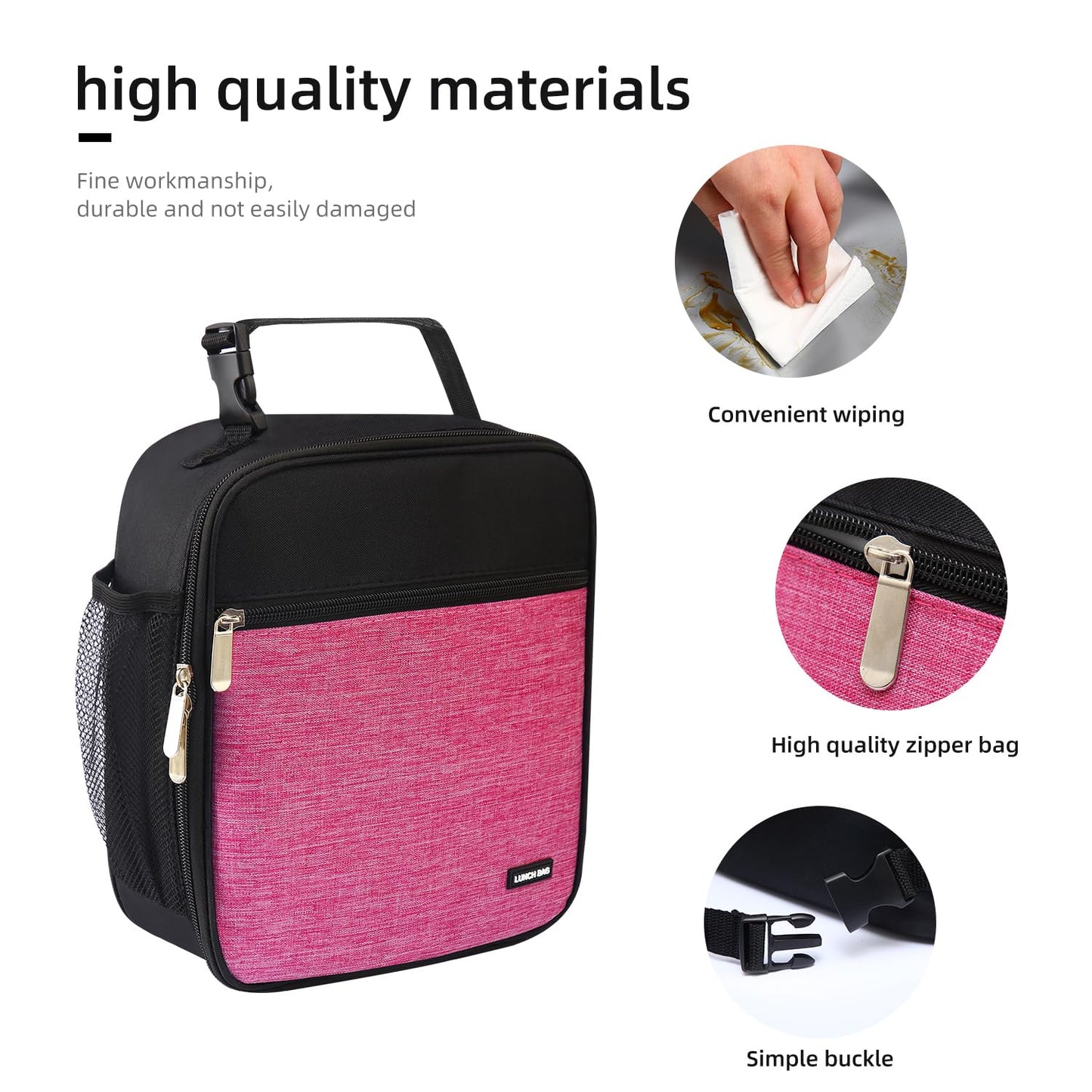 AYEANY Lunch box Lunch bag for men women Lunchbox Lunch bags Insulated Lunch bag Lunch box cooler (Thicken red)