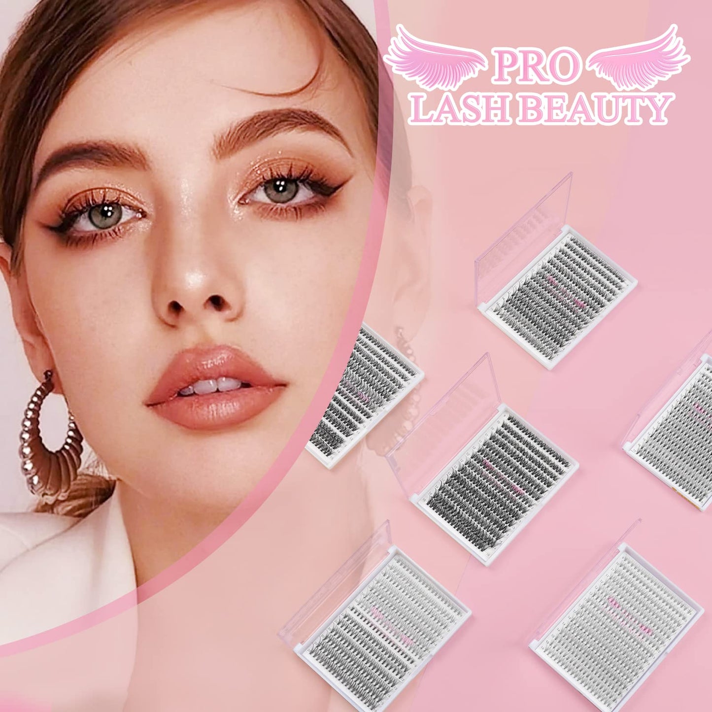 280 Pcs Individual Lashes 30D+40D Mixed Lash Clusters 14 Rows Cluster Lashes that Look Like Eyelash Extensions DIY Lash Extension Self Application At Home (30+40-C-10)