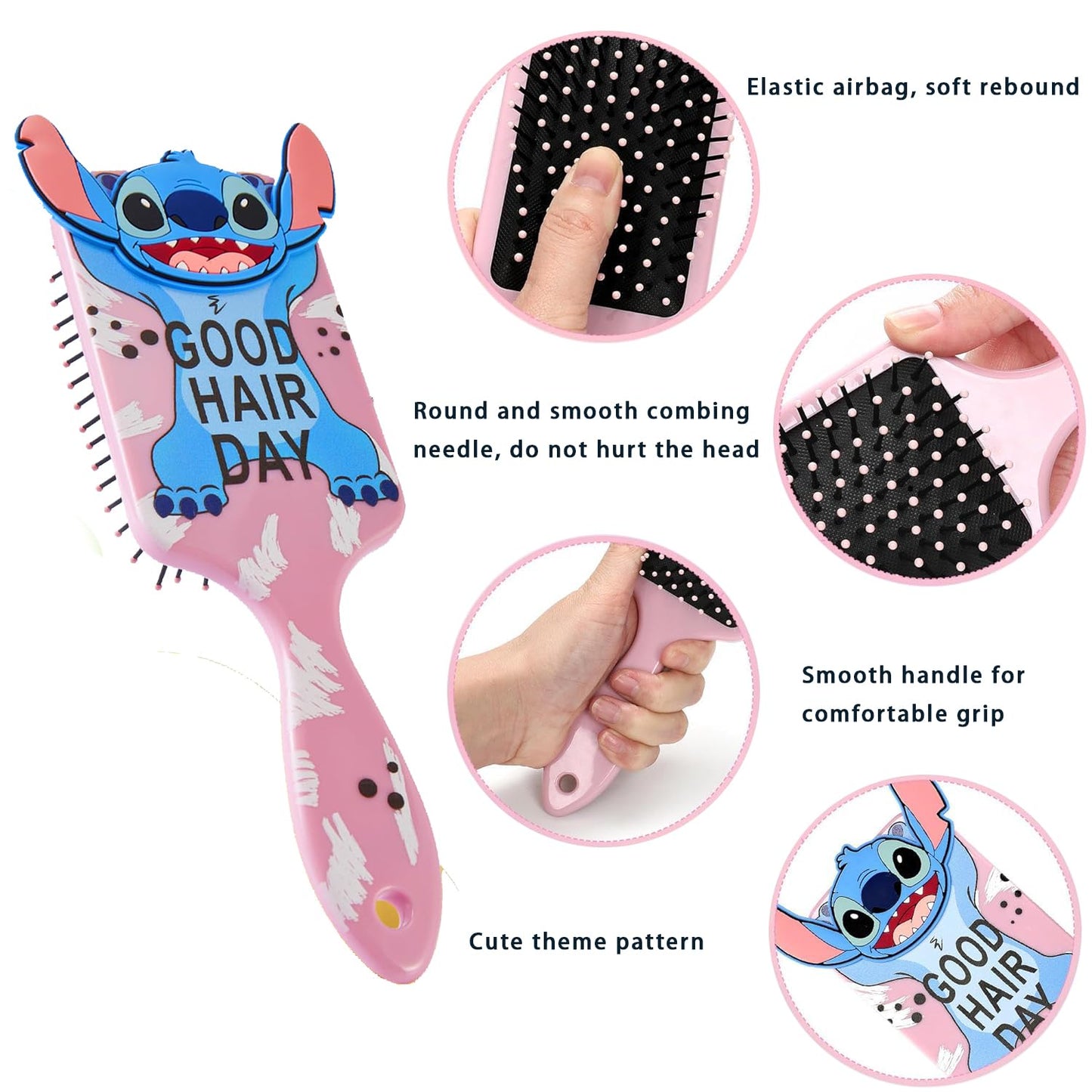 Girls Hair Brushes Cute Cartoon Brush Comb Ultra-Soft Bristles, Glide Through Tangles with Ease for Thick Curly Wet & Dry Hair (blue)