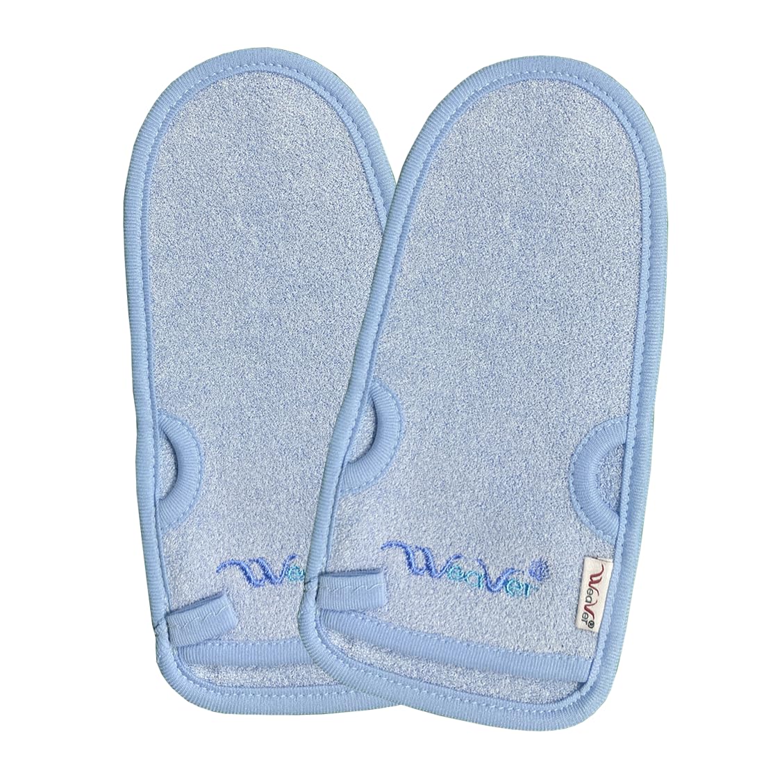 Gentle feeling Exfoliating shower gloves [Made in Korea], Dead Skin Remover, Deep Exfoliate Glove Body Scrub Mitt (Blue-2Pcs)