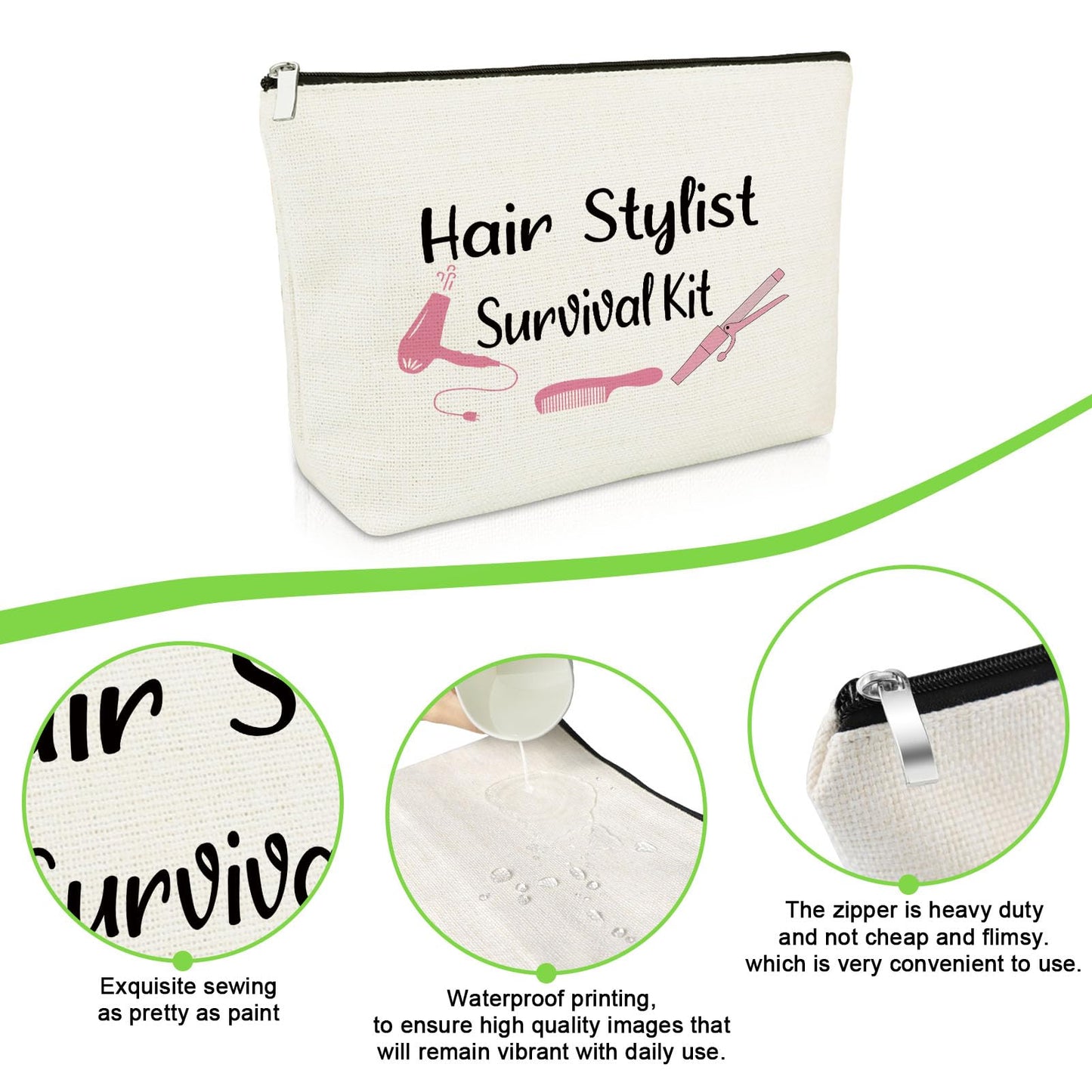 Hairdresser Gifts Makeup Bag Hair Stylist Gifts Inspirational Gifts for Hairstylist Gifts for Hair Dresser Gifts Retirement Gifts for Hairdresser Cosmetology Graduation Gift Travel Cosmetic Pouch