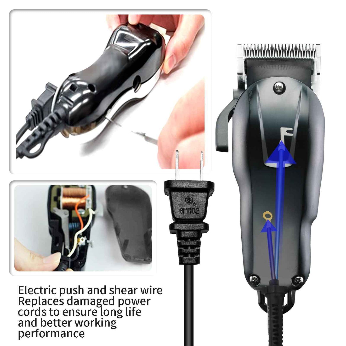 Replacement Power Cord for Wahl Clippers 00647-500 - 100 Inch Extension Cable for Magic Clip, Super Taper, 5-Star Senior, Balding, 8466, 8467, 8147& More