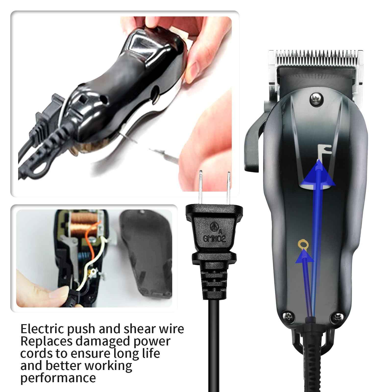 Replacement Power Cord for Wahl Clippers 00647-500 - 100 Inch Extension Cable for Magic Clip, Super Taper, 5-Star Senior, Balding, 8466, 8467, 8147& More