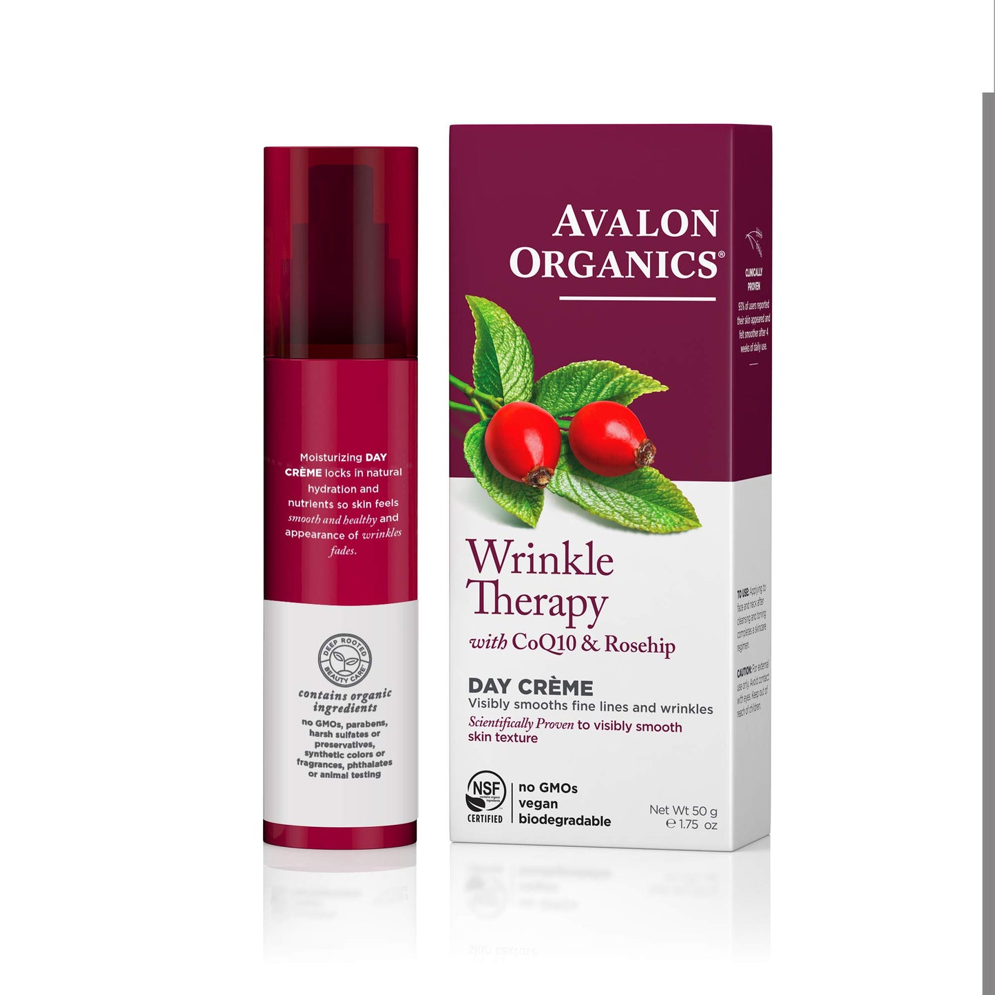 Avalon Organics Day Crème, Wrinkle Therapy, 1.75 Oz