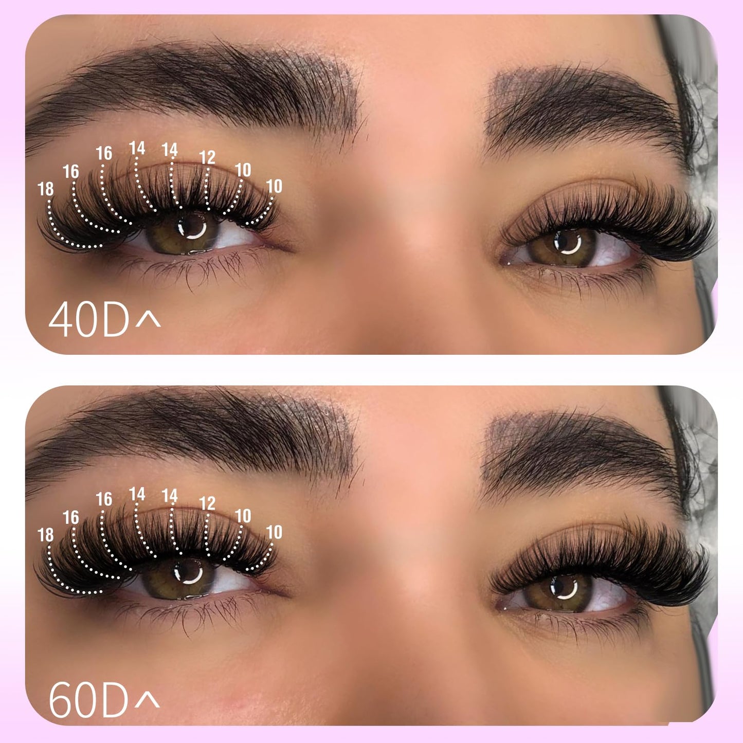 Yawamica Fluffy Eyelash Clusters Lash Extension 40D+60D Volume Individual Lashes Wispy 280pcs Lash Clusters Eyelash Extensions 10-18mm D Curl Cluster Lashes DIY Eye Lash at Home