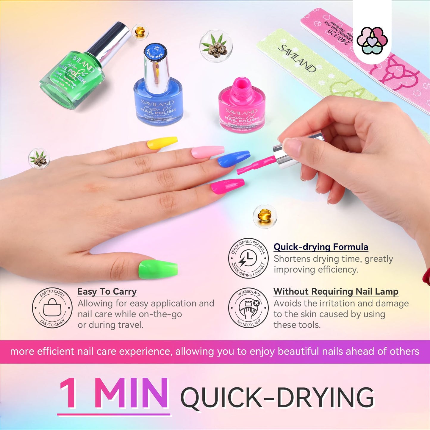 SAVILAND Quick Dry Nail Polish Set: 12 Neon Green Bright Colors 0.34 oz Pastel Regular Nail Polish Non Gel Bulk Nail Polish Kit with Base-Top Coat Summer Nail Lacquer for Finger Toe Acrylic Nail Art