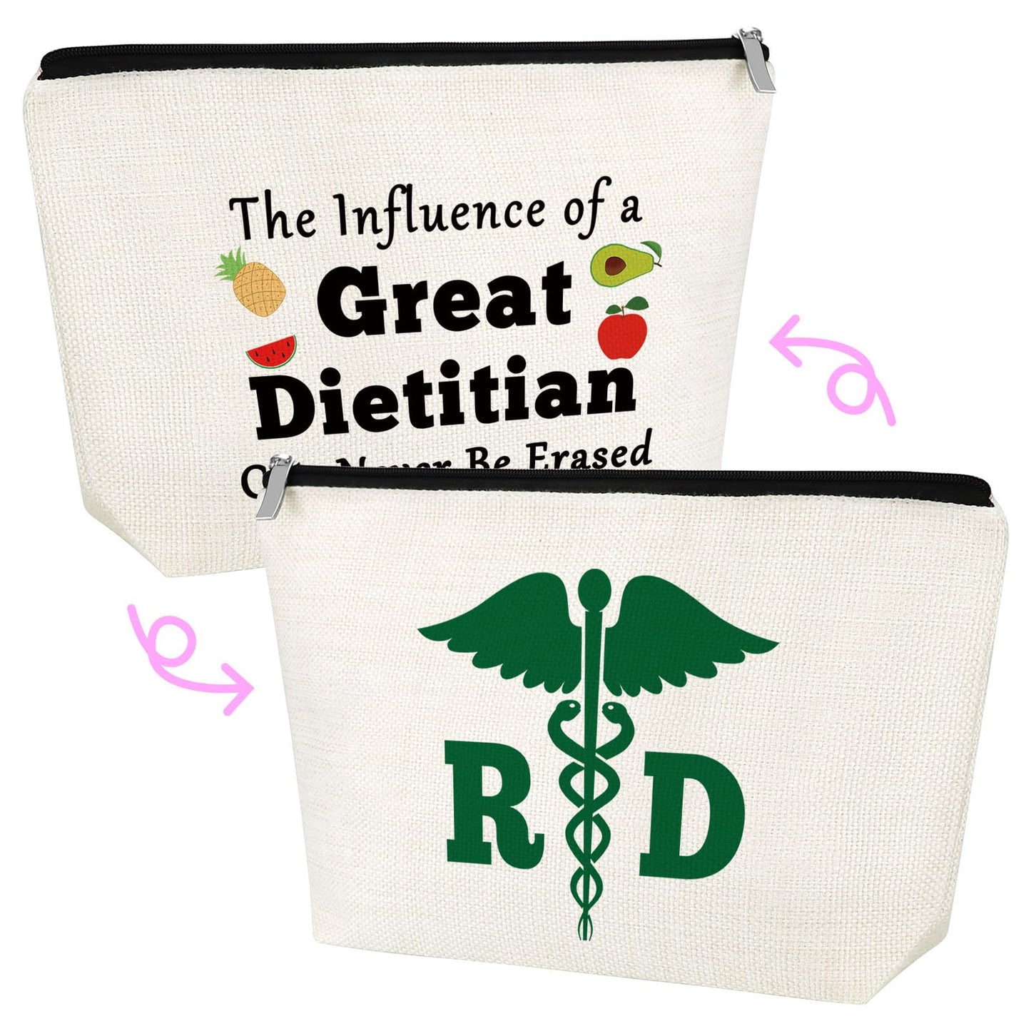 Thank You Gift Dietitian Gift for Nutritionist Dietitian Makeup Bag Graduation Appreciation Thanksgiving Christmas Labor Day Gift for Nutritionist Women Registered Dietitian Zipper Travel Pouch