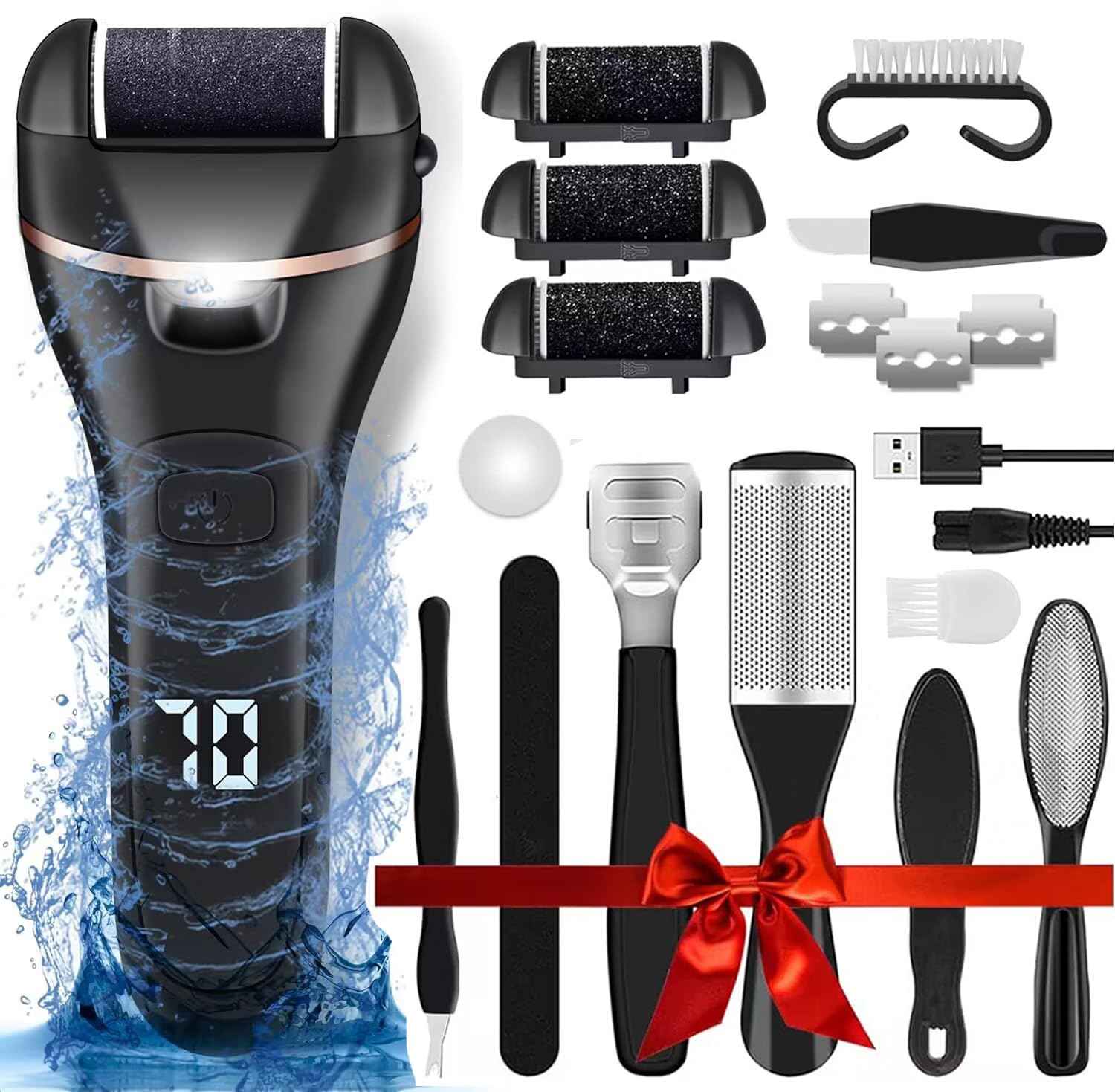 LAVAED Professional Electric Nail Drill Machine and Electric Callus Remover for Feet Waterproof Rechargeable Pedicure Kit