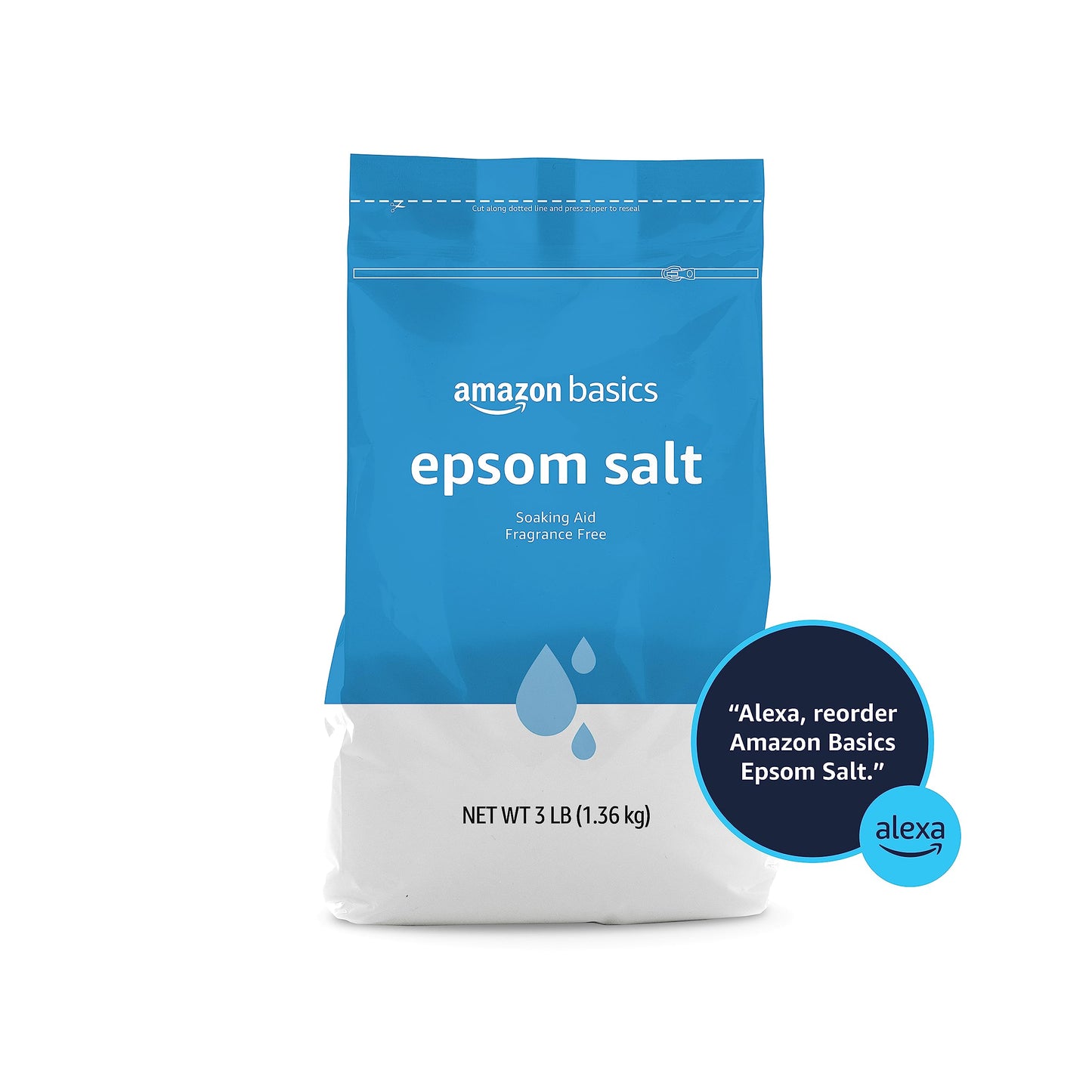 Amazon Basics Epsom Salt Soak, Magnesium Sulfate USP, 3 Pound, 6-Pack