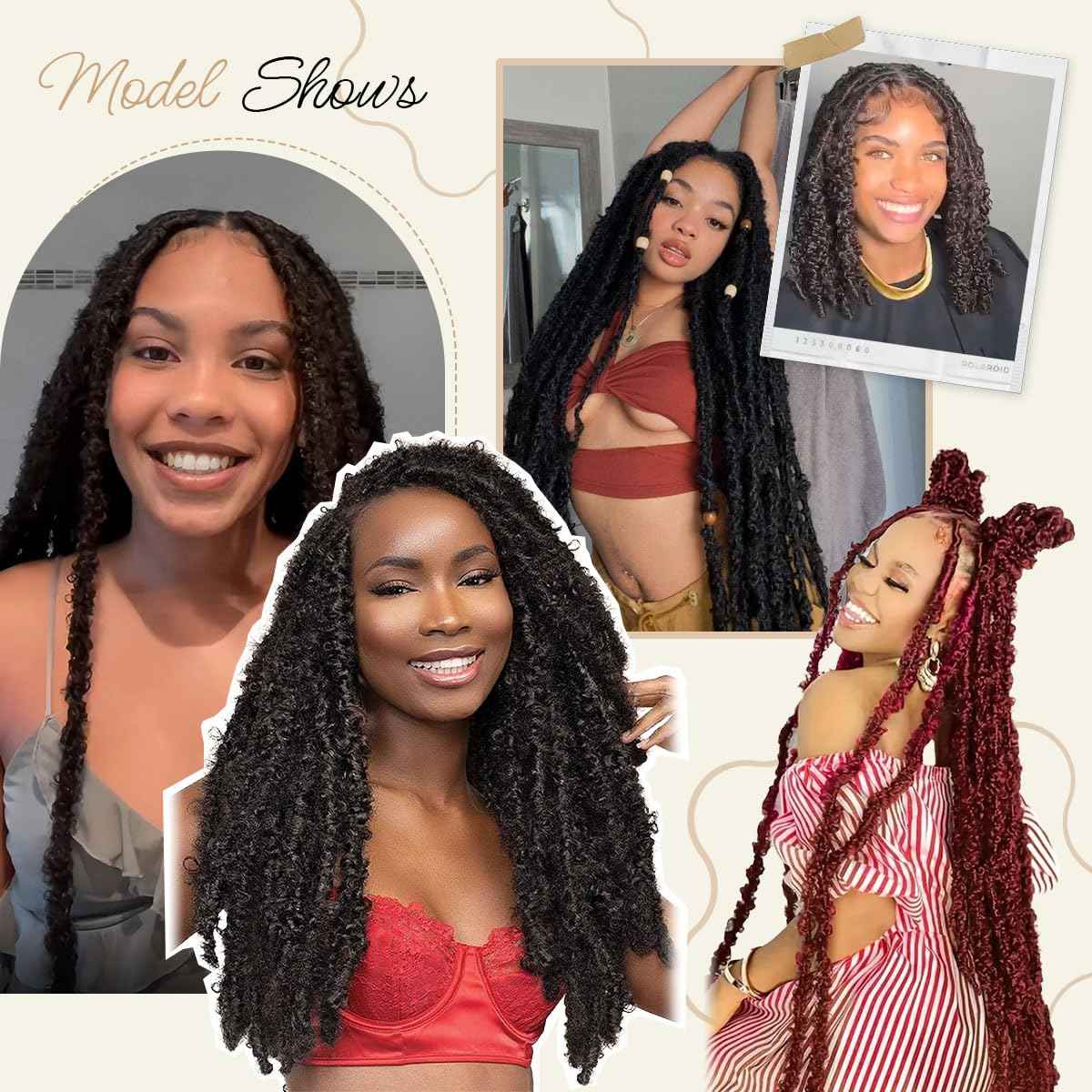 24 Inch Distressed Butterfly Locs Crochet Hair, 8 Packs Thick Distressed Locs Crochet Hair Long Black Butterfly Jumbo Loc Pre Looped Light Weight(24Inch - 8Pack, 1B)